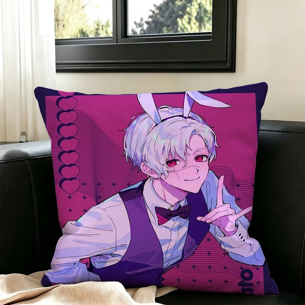 Bunny Iglesias Manga Square Double-Sided printed Pillow Case Bedroom Bedside Pillow Sofa Cushion Cover