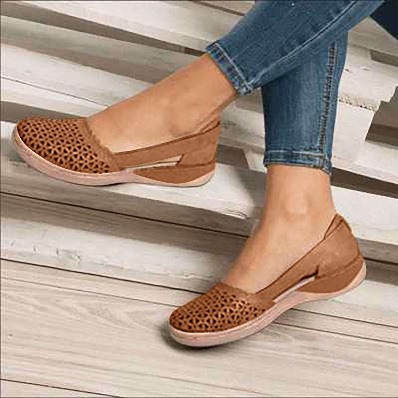 

Летние женские ортопедические сандалии на танкетке, винтажные повседневные сандалии без шнуровки 39 коричневый