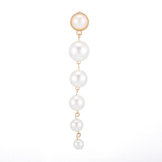 Fashion Women Big Round Faux Pearl Dangle Long Drop Stud Earrings Jewelry Gift