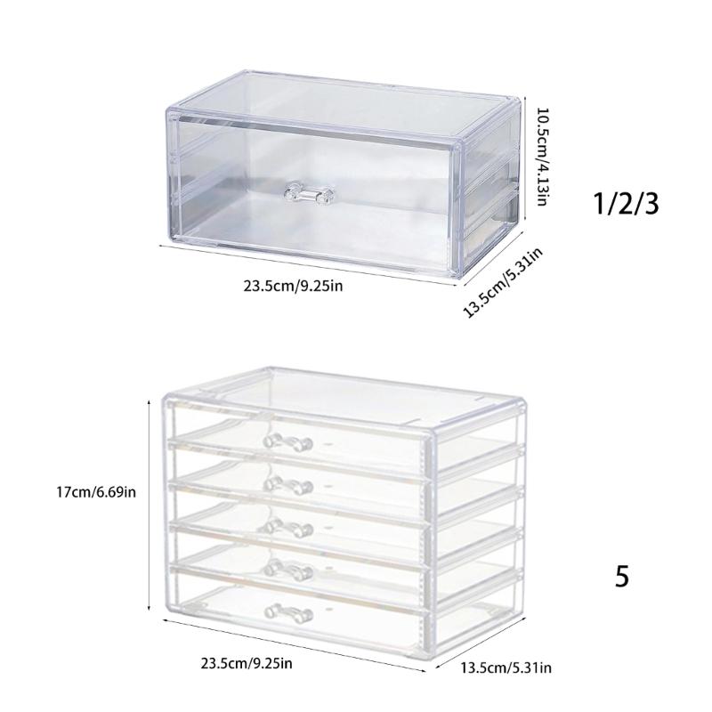 Elegant Acrylic Makeup and Jewelry Drawer Organizers Beauty Container with Multi Layer Design for Home and Vanity Use