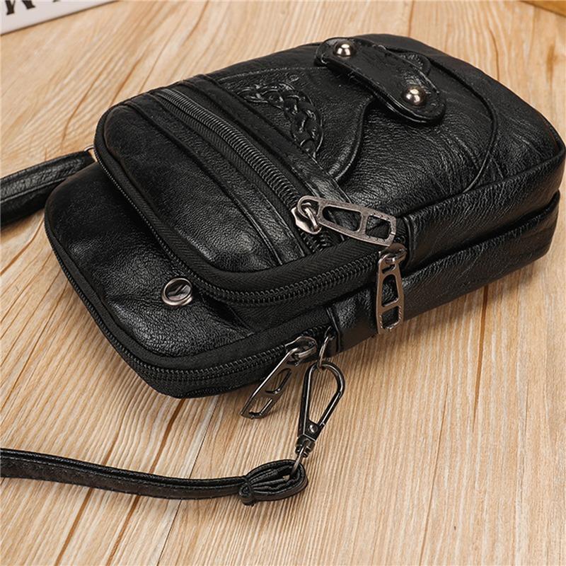 Fashion Vintage Messenger Bag for Women Small PU Leather Shoulder Crossbody Purse Handbag