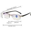 Reading Glasses Men HD Frameless Presbyopic Glasses Anti Blue Light Ultra Light Reading Glasses Diopter 0 To +4.0