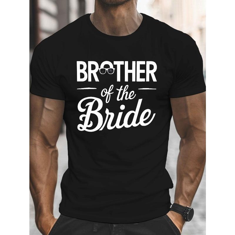 

European sizes Men S Casual Crew Neck T-Shirt, Brother of the Bride Print, Short Sleeve, Regular Fit, Slight Stretch, Geometric Pattern S чёрный