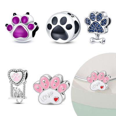 Plated 925 Silver YouthCute Claw Charms Fit 925 Charms Bracelet Beads Jewelry Gifts for Women