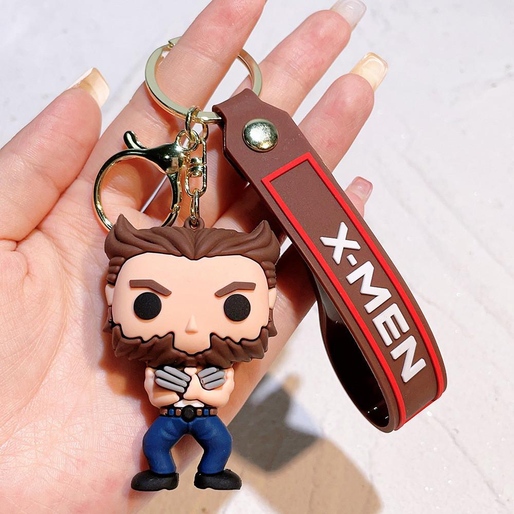 Adorable Deadpool Wolverine Keychain Cute Cartoon Key Fob For Bags And Cars