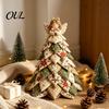Craft Kits for Home Decor DIY Quilted Fabric Christmas Tree Kit, Vintage Patchwork Sewing Set Creative Gifts Friends Tabletop Decor, Handmade