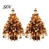Holiday Beading Materials DIY Handmade Beaded Mini Tabletop Christmas Tree Kit, Crystal Bead Xmas Craft Material Package Set, Desktop Ornament