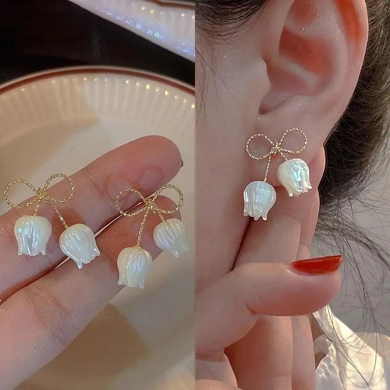 925 Silver Heart Pearl Stud Earrings for Women Luxury Minimalist Jewelry