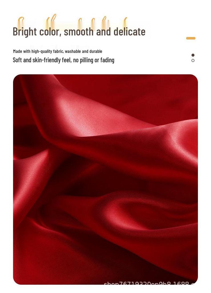 Red Glossy Satin Rectangular Tablecloth for Events and Weddings