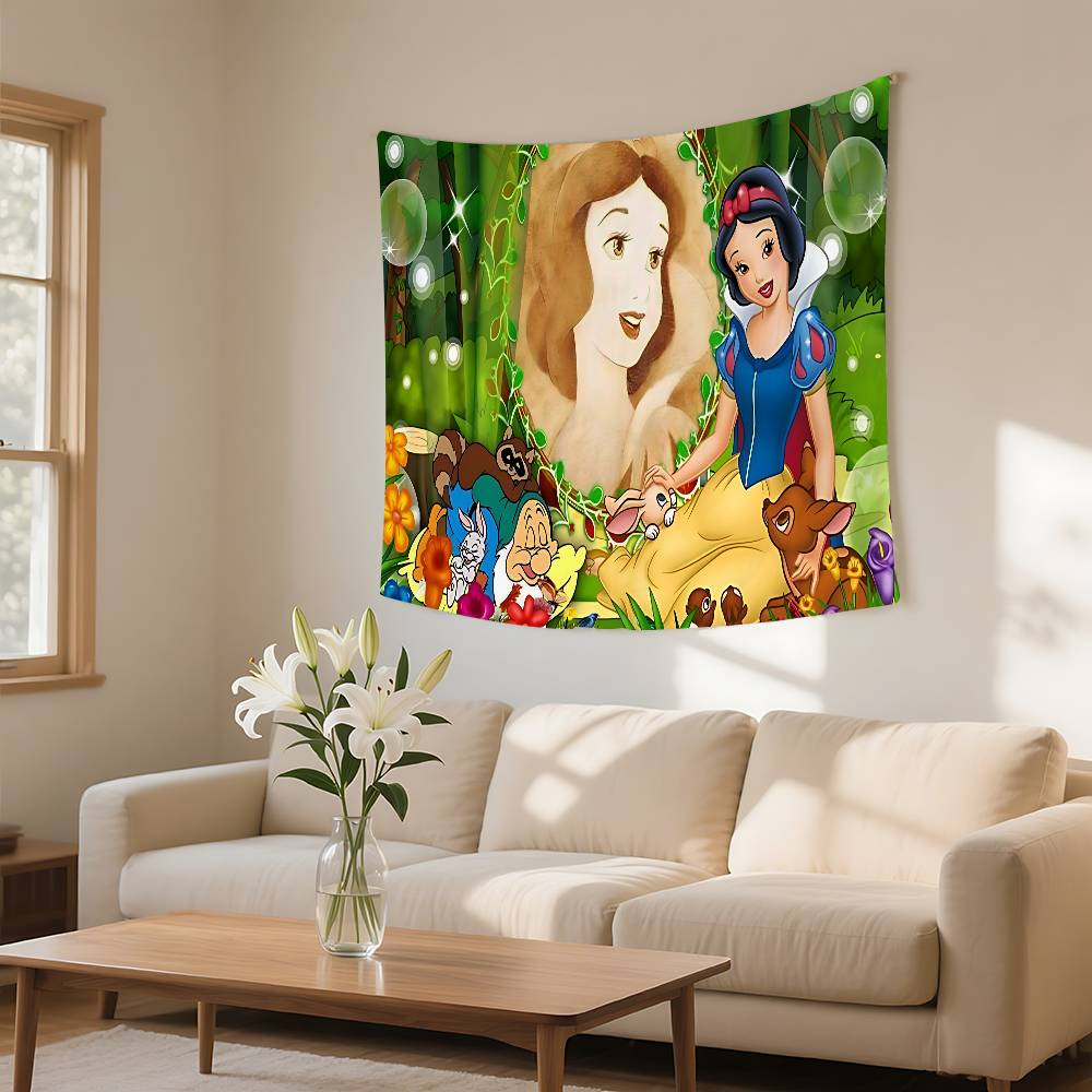 Classic Anime SsnowWhiteS Cute Tapestry Wall Hanging Tapestry Art Deco Blanket Curtain Hanging At Home Bedroom Living Room