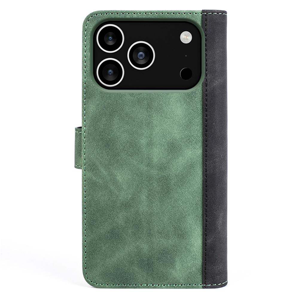 For iPhone 17 Pro Wallet Case Leather Phone Cover Splicing Color