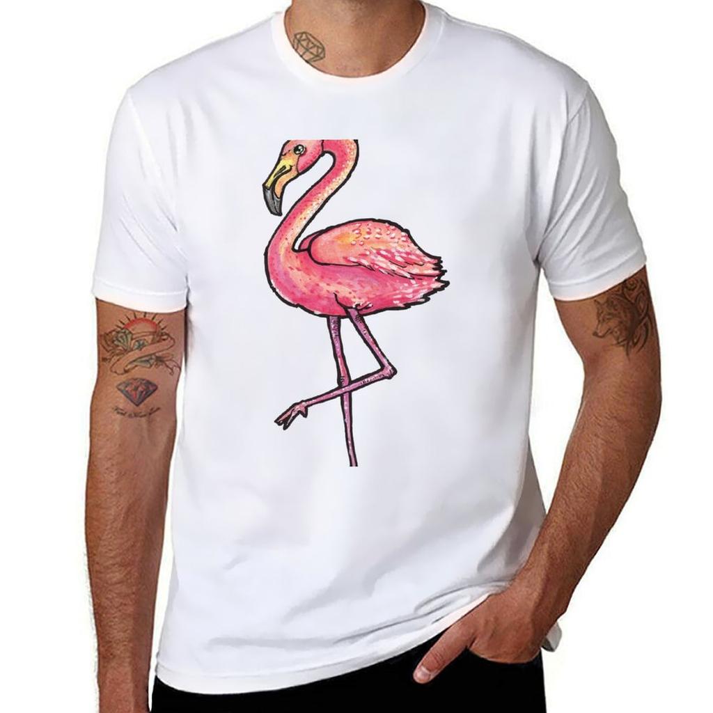 Flamingo Tshirt Large Size Casual Short Sleeve Top