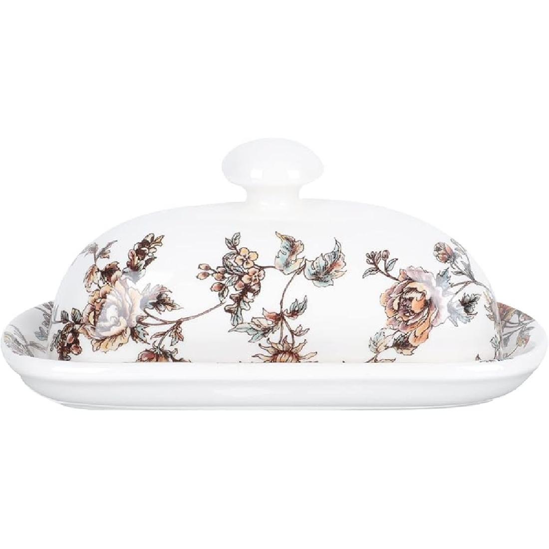 Смутно 1 набор нарисованная вручную керамическая масленка с крышкой, винтажная тарелка-поднос для масла с крышкой-ручкой, контейнер-подставка для сыра, масленка для дома