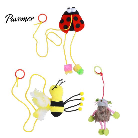 Interactive Door Hanging Cat Toys Bungee Plush Toy, Pull String Bouncy Dangler Kitten Self-Amusing for Solo Play Bouncing Animal Toy Indoor