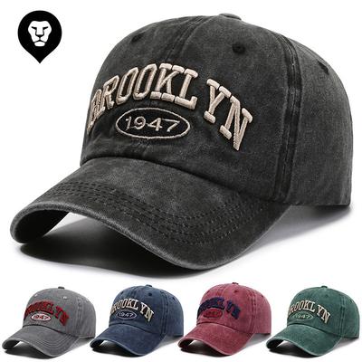 Chapéu Personalidade Masculina Lavagem Boné Bordado Letra Antiga Moda Exterior Feminino Sombra Casal Boné de Beisebol