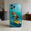 Funny Chicken Joe Surf     Phone Case For iPhone 17,16,15,14,13,12,11 Plus,Pro,Max,Mini Silicone Black Soft Cover