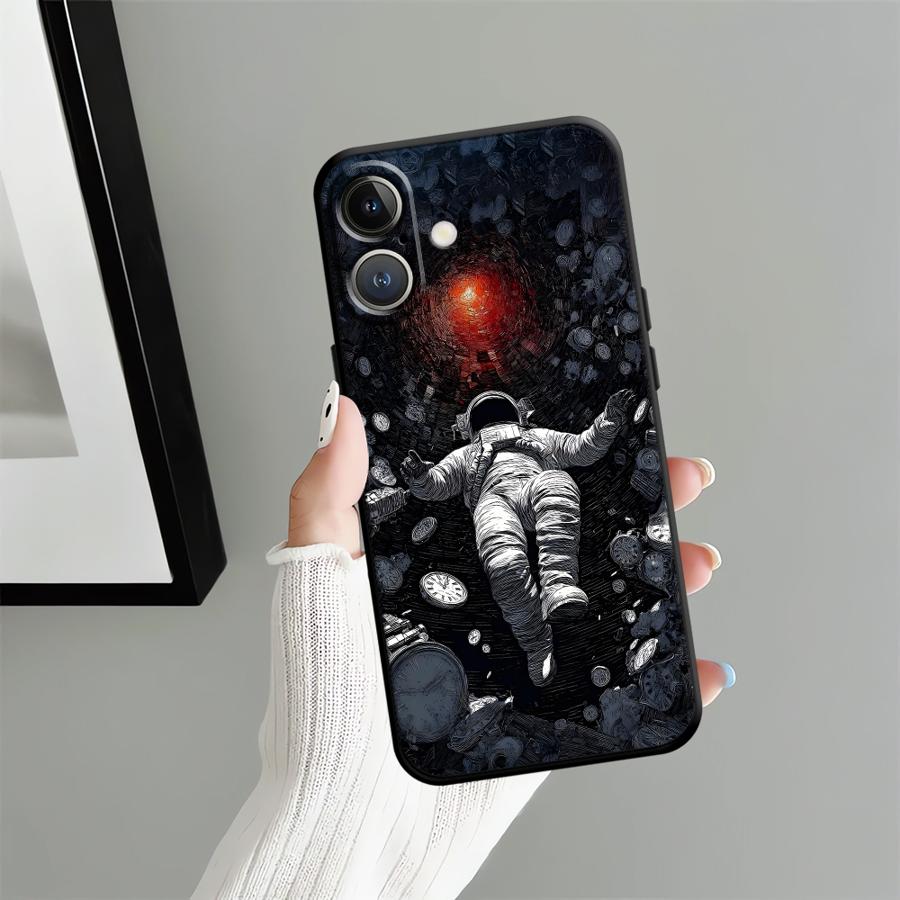 Cartoon Astronaut Art Funda Phone Cover Case for Apple iPhone 17 Pro Max Air 14 13 11 16 XR XS MAX 12 15 Pro 7 8