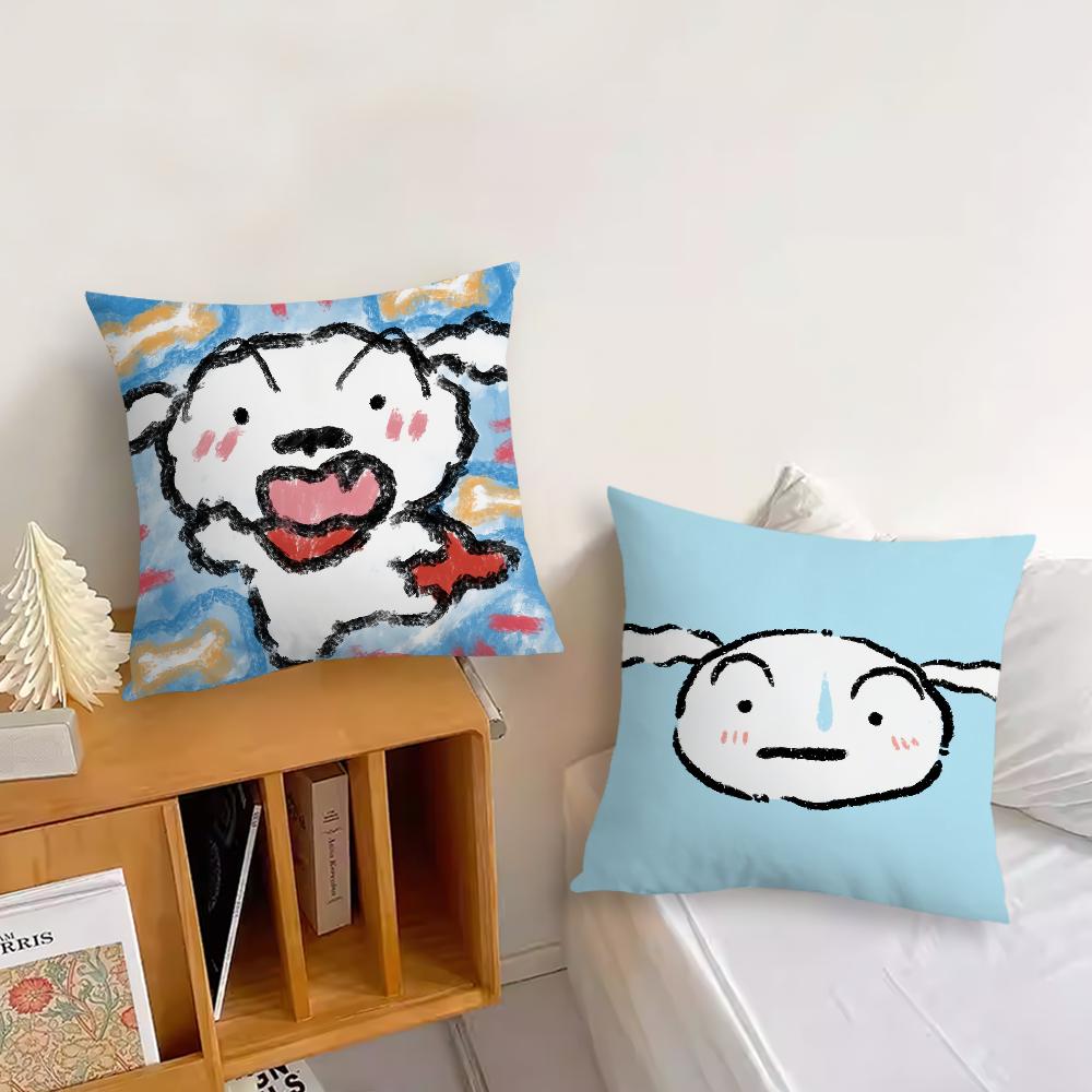 Cartoon C-Crayon S-Shin-chan Nohara Shiro Cute cushion cover Living Room Headboard Office Bedroom Sofa Nap Time Pillow Case