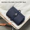 Space Saving Foldable Toiletry Bag with Clasp Waterproof Oxford Cloth Makeup Organizer Large Hanging Cosmetic Holder