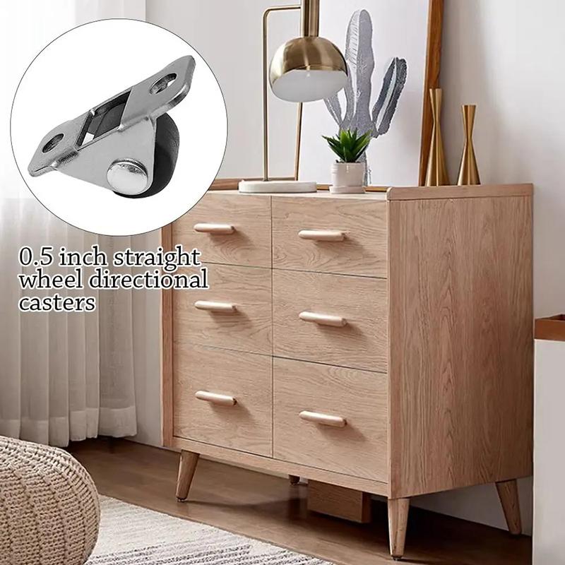 Gerade Rad Richtungsrollen Gummi Leise Hardware Aufbewahrungsbox Verdeckte Möbel Kaffeemaschine Tablettrollen