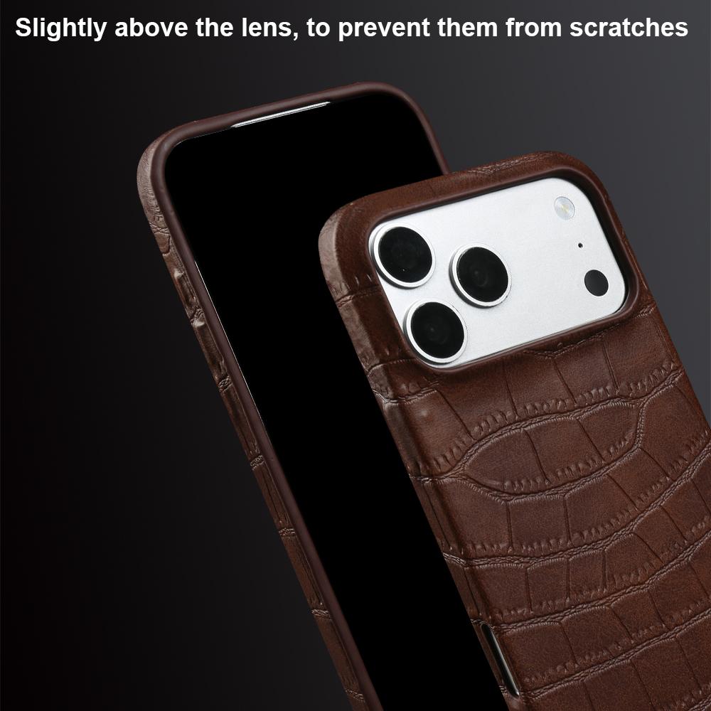 Premium Crocodile Leather Case For Iphone 17 Pro Max 16 14 15 Plus 16e 13 12 Mini 11 7 8 XR X XS Max Air Phone Case Back Cover