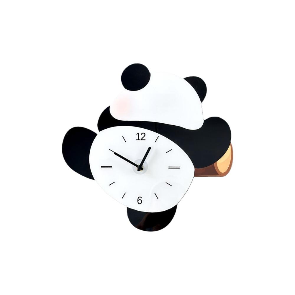 

Wooden Swinging Panda Wall Clock Silent Digital Clock Festival Gifts Hanging Watch Office S Non Swinging 25cm черный белый
