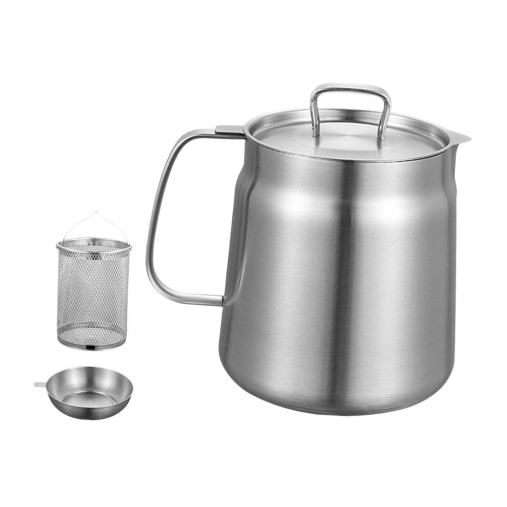Deep Fryer Pot,Stainless Steel Frying Pot with Handle Tools Soup Basket for Restaurant