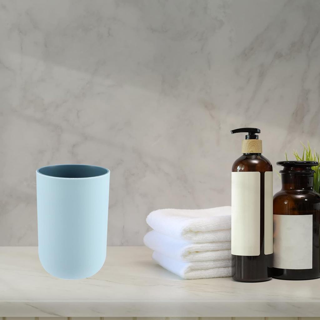 VOCOSTE 2Pcs Bathroom Cups, Toothbrush Cup, Bathroom Toothbrush Cup, Blue, 4.33''x2.76'' 350ml