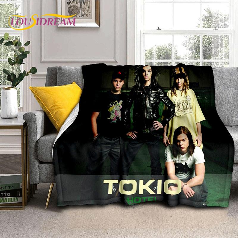 3D Rock Band Tokio Hotel Bill Kaulitz Soft Flannel Blankets,Throw Blanket Comfortable Blanket for Picnic Beds Sofa Home Bedroom