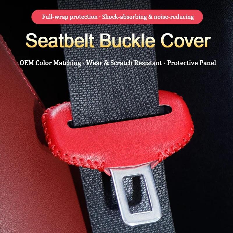 Universal Leather Car Safety Seat Belt Anti-Scratch Cover Car Seat Belt Socket Protective Cover Button Protective Case