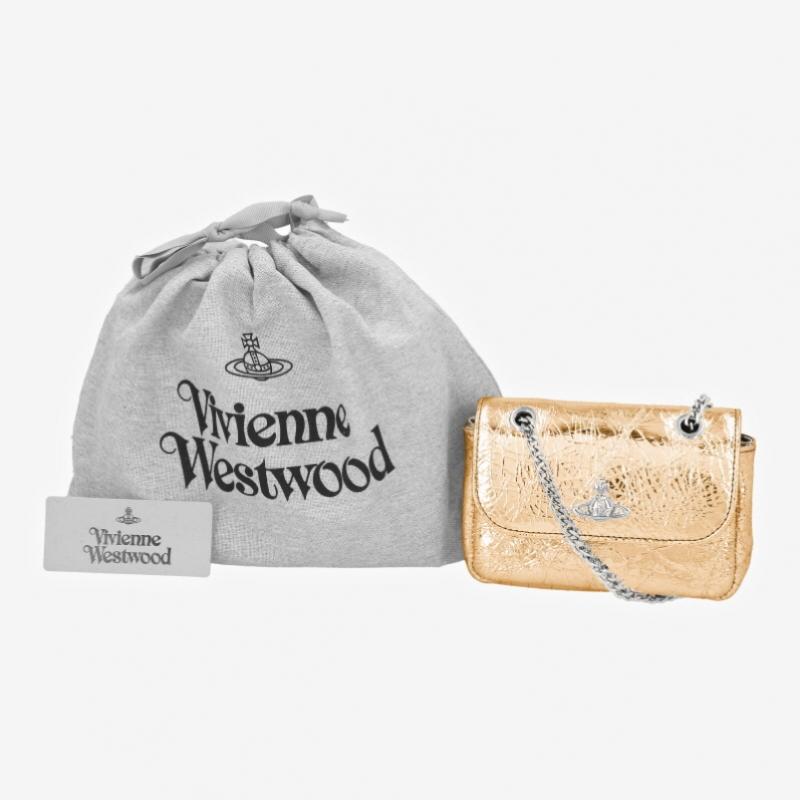Vivienne Westwood Metallisk Rynkad Liten Handledskedja Axelremsväska 5c01000bw L00a7 R401