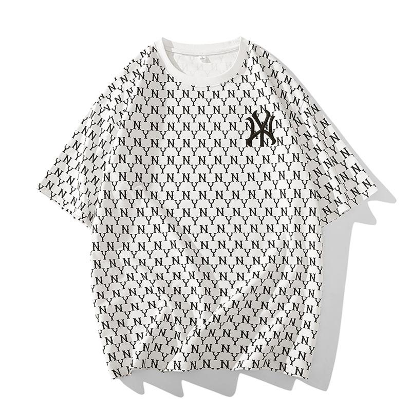 Men's Pure Cotton Short Sleeved T-shirt, Summer Loose Half Sleeved Embroidered Plus Size Top T-shirt