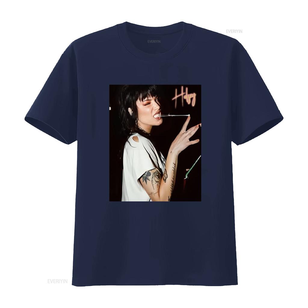 Halsey T Shirt For New Style Vintage Washed Fashion Casual Top For Everyday Wear Graphic Breathable Streetwear Slightly Unisex