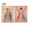 3D Pearl Texture Art Mary Painting Kit, Divine Mercy Jesus Holy Religious Beginner Kit Faux DIY Craft Set for Adults Beginners Christian Wall Decor