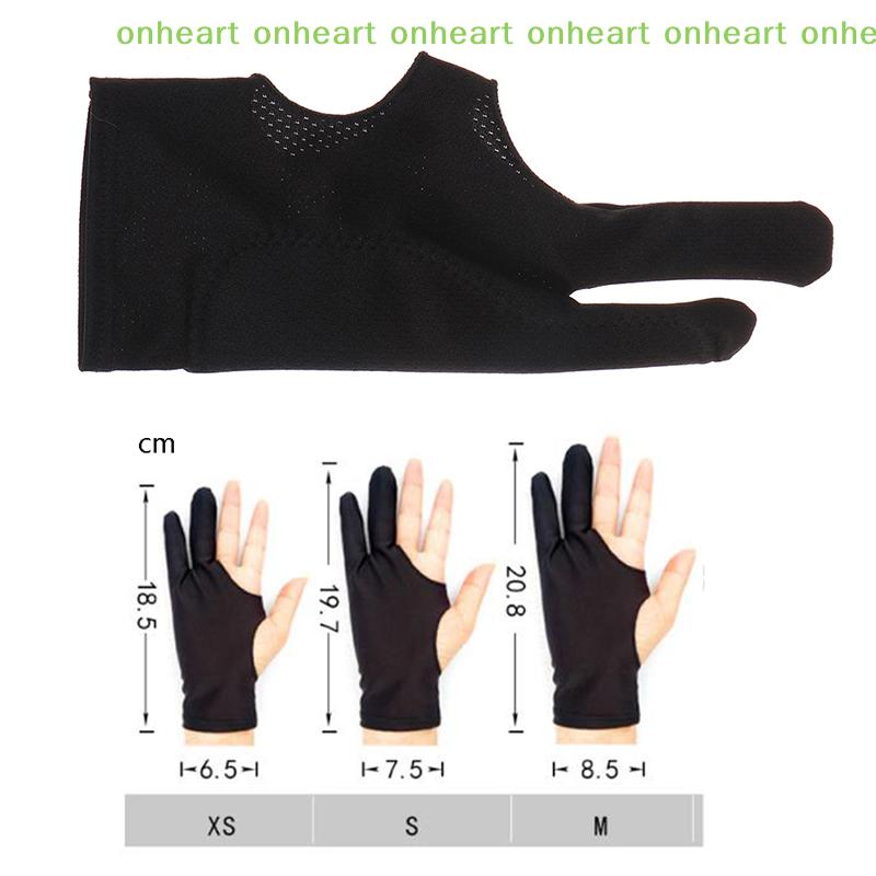 [C]Black 2 Finger Anti-Fouling Glove For Any Graphics Drawing Tablet Right And Left Hand Artist Drawing