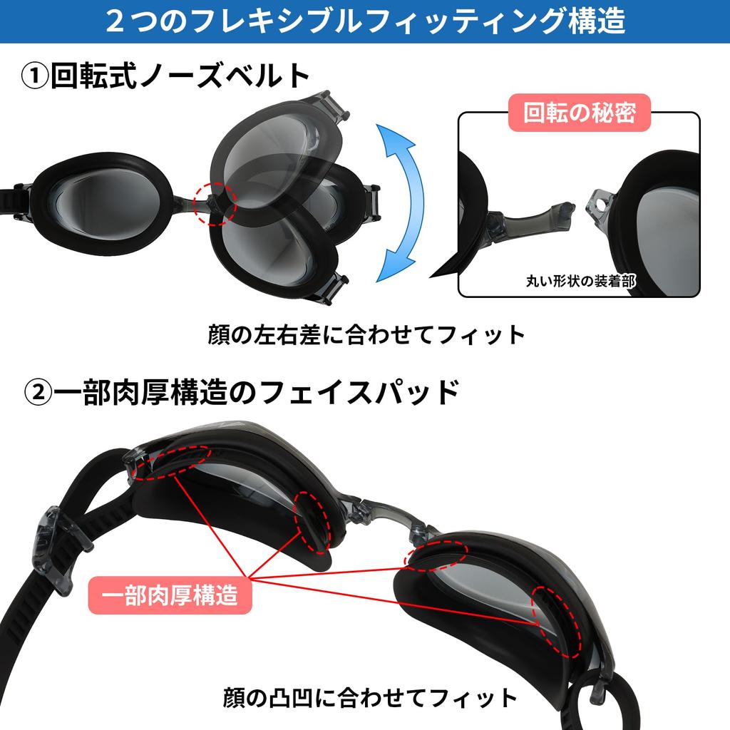 Swimming Made in Adult UV Function Easy to Brown V640SA BR [VIEW] Goggles, Japan, Fitness, Size, Protection, Anti-Fog (SWIPE), Wear,