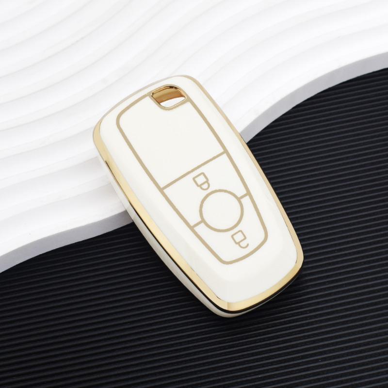 Tpu Car Key Case Cover Shell Fob For Ford Edge Fusion Mustang Explorer F150 F250 F350 Ecosport Protector Car Key Holder Keychain