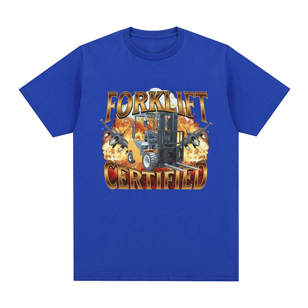 Forklift Certified Operator Funny Meme Graphic T-Shirt Men Fashion Vintage Short Sleeve T-shirts Cotton Casual Oversized T shirt