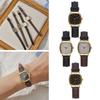 New Trendy Minimalistic Retro Harajuku Style Quartz Leather Strap Couple Watch In Stock