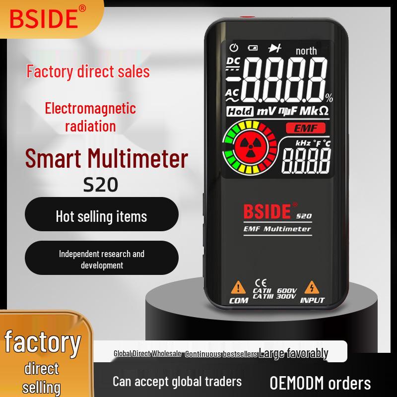 BSIDE S20 Smart Multimeter with Large Color Screen - Measures Electromagnetic Radiation & Multi-function Tester