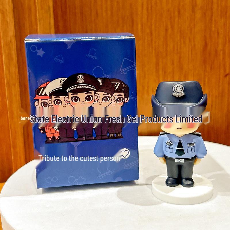 Authentic Cartoon Police & Firefighter Desktop Ornament for Teen Education