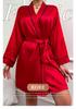 Summer Ice Silk Women's Mid-Length Thin Tie-Up Fashion Robe