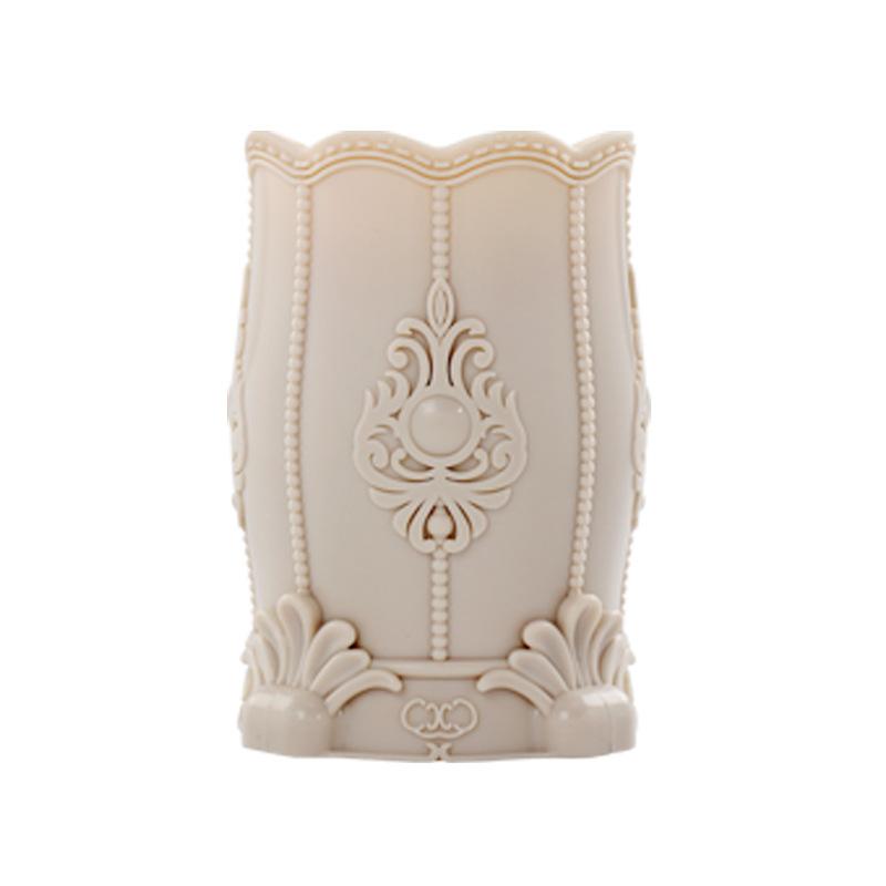 

Винтажный цветок с резным узором, коробка для хранения кистей для макияжа, ручка-кисть, держатель для карандашей, контейнер, настольный органайзер, подарок хаки