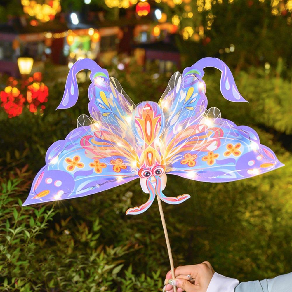 Handmade Mid-Autumn Festival Lantern DIY DIY Material Bag Dragonfly Shape Handheld Glowing Lantern Chinese Style Paper