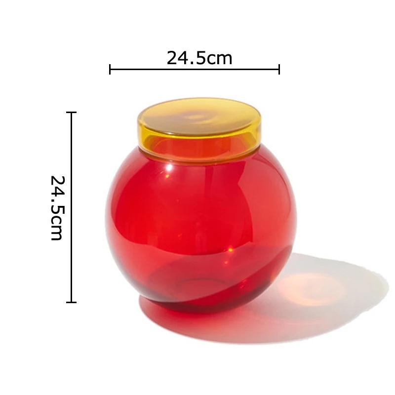 

Transparent Colored Glass Vase Lovely Flower Plant Pots Table Decoration Flowers Arrangement Floral Vases Room Aesthetic Decor красный