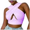 Chaleco cruzado con aberturas para mujer, tipo wrap, tops camisola tank sólidos