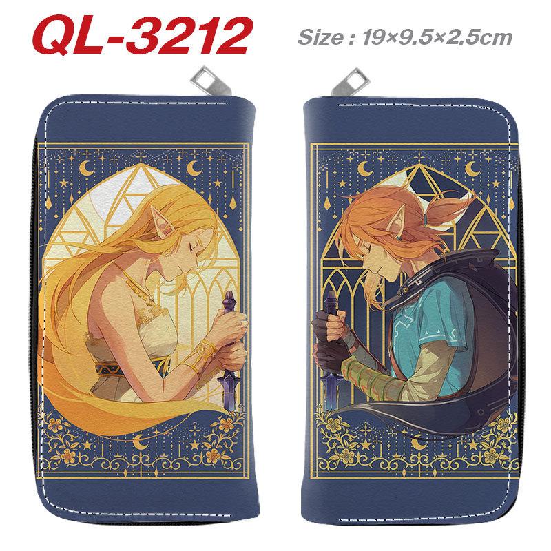 Zelda Legend Wallet Full Color Zip Long Purse Anime Handbag Coin Bag Organizer 1pcs