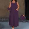 Women's Sleeveless Long Dress with Back Cutout Casual Loose Fit Maxi Dress with Pockets Summer Beach Dress