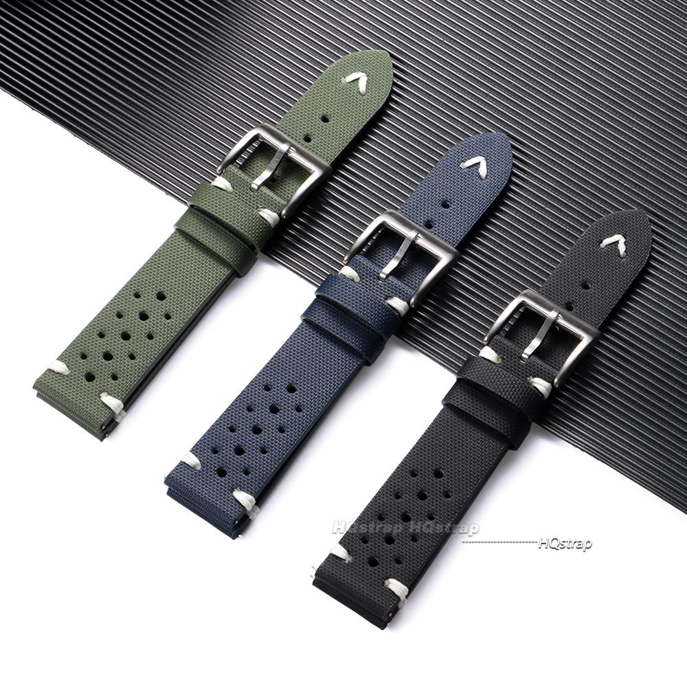 Premium Nylon Sailcloth Watch Strap 18mm 20mm 22mm Band Quick Release Breathable Watchband for Women Men Sport Replacement Belt