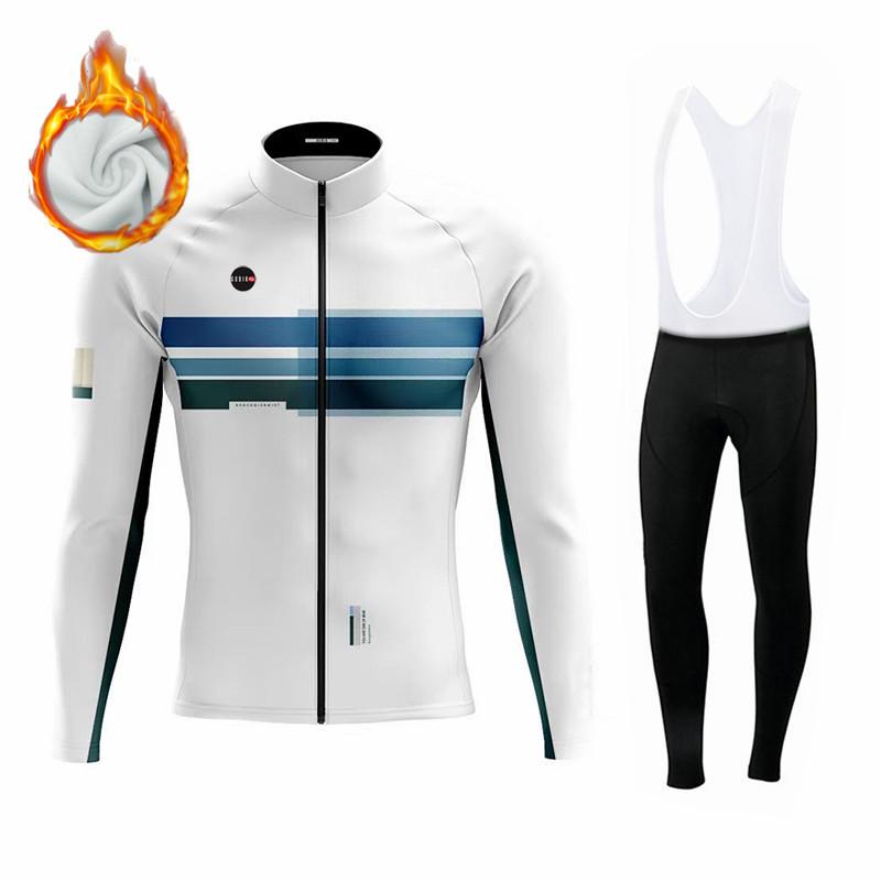 Men's Cycling Long Jackets Thermal Fleece Warm Lightweight Jerseys Camiseta Termica Hombre Invierno Winter Velvet Warm Cycling Clothing Suit Set